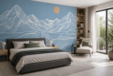 Skandinavische-landschaft-mit-linearem-bergmotiv-furs-schlafzimmer-fototapeten-fixar