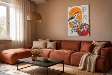 Kunstlerischer-charakter-mit-dekorativem-vogelmotiv-furs-wohnzimmer-bilder-und-poster-fixar