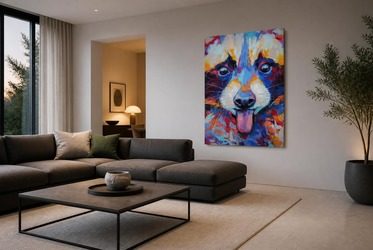 Raumliche-harmonie-mit-markantem-waschbar-motiv-furs-wohnzimmer-bilder-und-poster-fixar