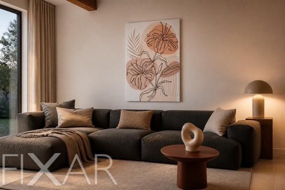 Zarte-verbindung-von-beige-und-koralle-auf-leinwand-furs-wohnzimmer-bilder-und-poster-fixar