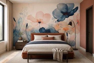 Sanftes-licht-und-florales-wandmotiv-furs-schlafzimmer-fototapeten-fixar