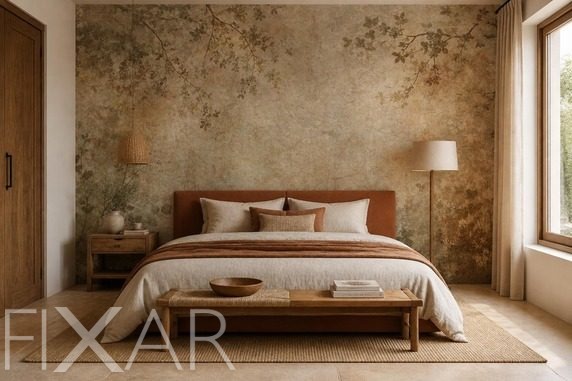 Rhythmische-anordnung-von-zweigen-in-naturlicher-farbgebung-furs-schlafzimmer-fototapeten-fixar
