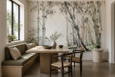 Ausdrucksstarker-kontrast-zwischen-filigranen-asten-und-zartem-waldhintergrund-wald-fototapeten-fixar