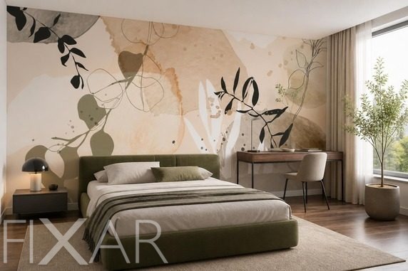 Rhythmus-organischer-zweige-in-neutraler-farbpalette-furs-schlafzimmer-fototapeten-fixar