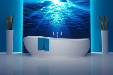 Strahlen unter Wasser - Fototapeten für Badezimmer - Fototapeten