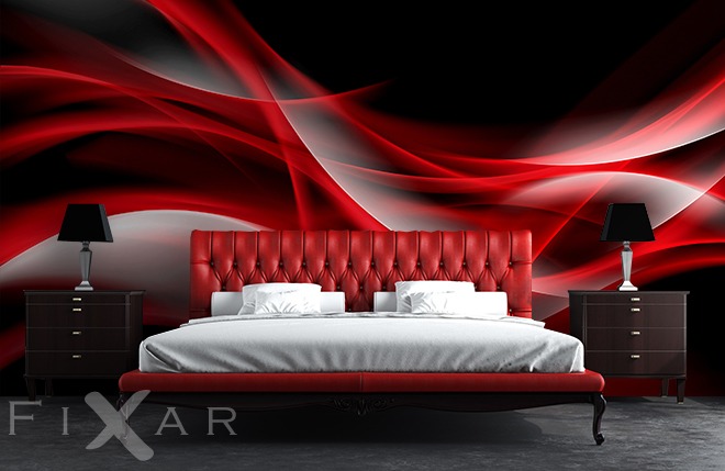 Tapete Schwarz Rot *** zartheit des roten atlases furs schlafzimmer fototapeten fixar - Tapete Schwarz Rot
