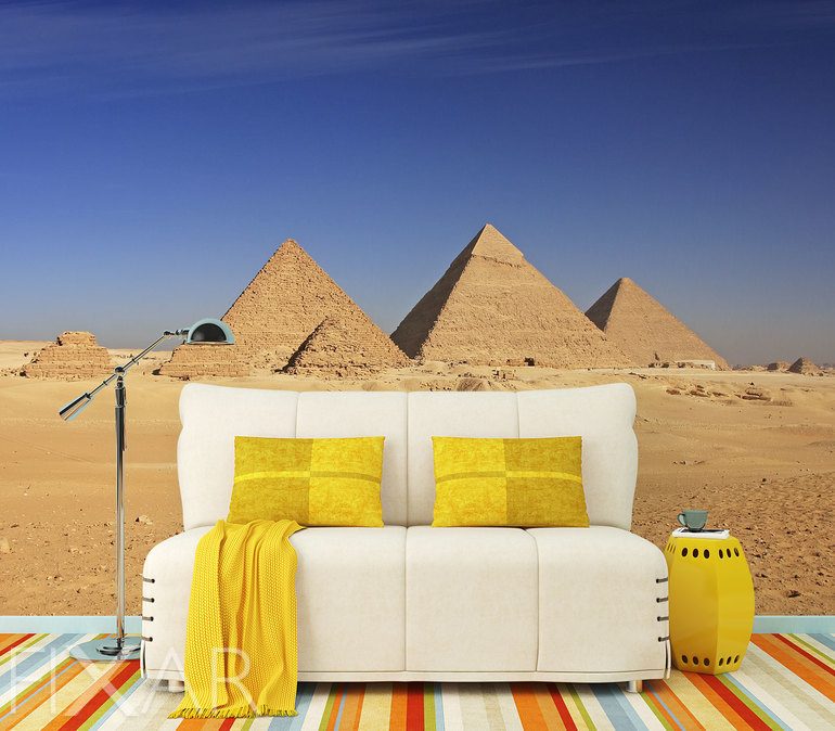 Fototapeten Unter ägyptischen Pyramiden schlafend 