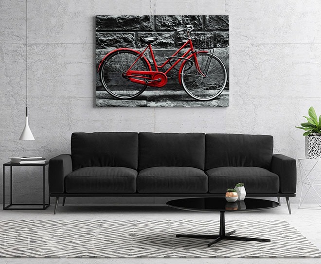 Bilder und Poster Ausflug mit einem roten Rad