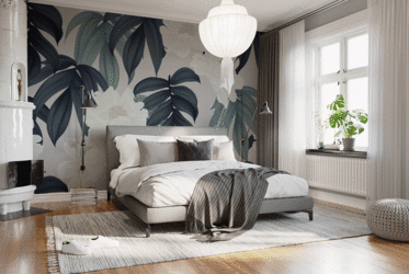 Ein-garten-im-minimalistischen-stil-furs-schlafzimmer-fototapeten-fixar
